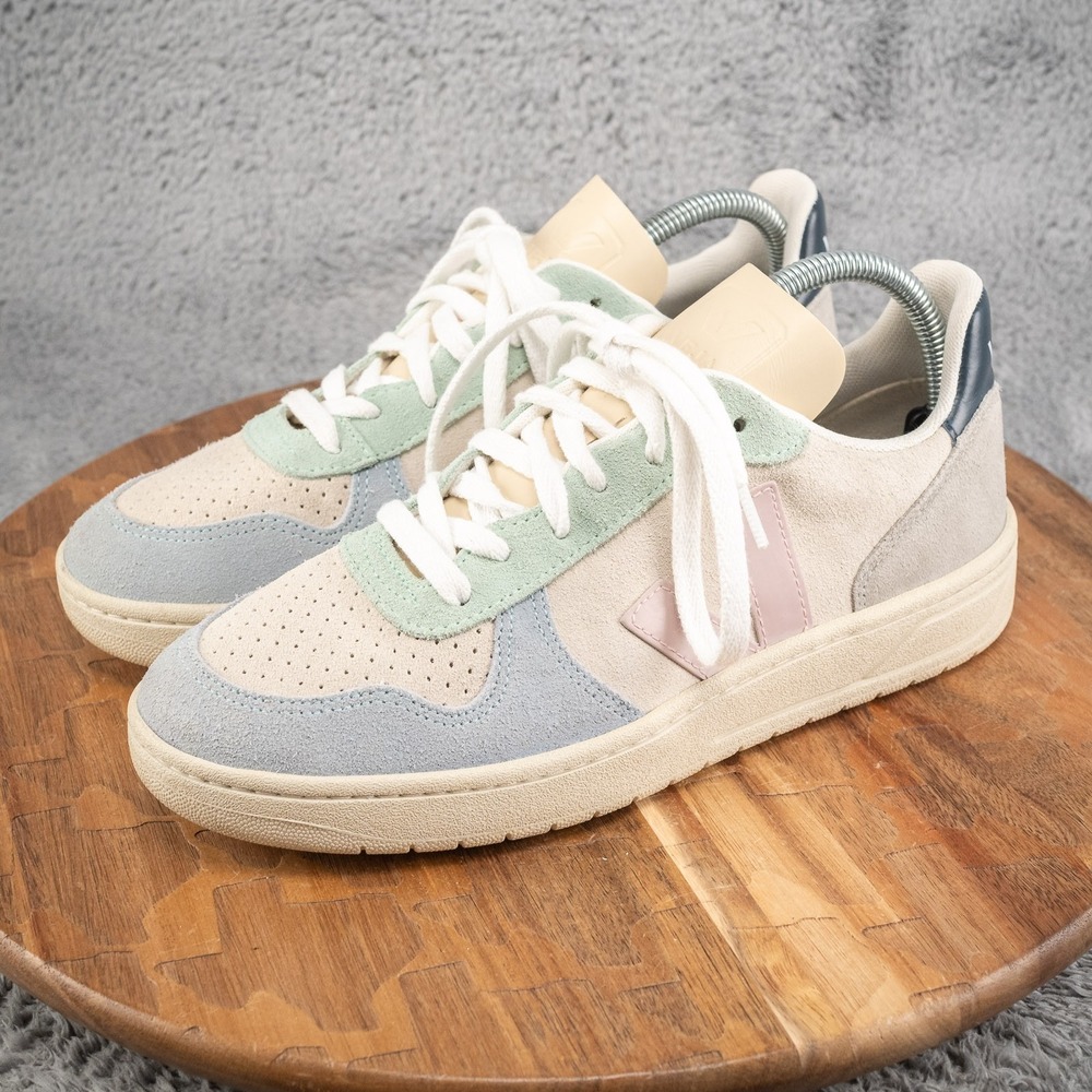 VEJA V-10 Suede Jade Low Women's Sneakers Size 8 US Shoes Lace Up *No Insoles* - Picture 3 of 8